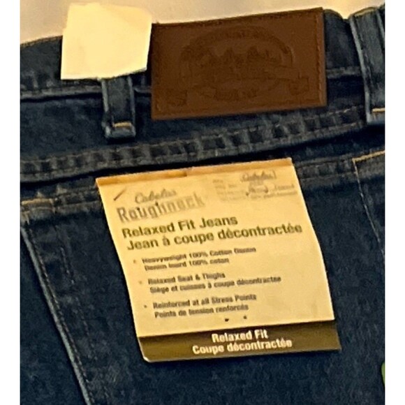 Cabelas Roughneck Relaxed Fit Jeans Mens 40x32 Dark Wash NWT - Picture 7 of 11